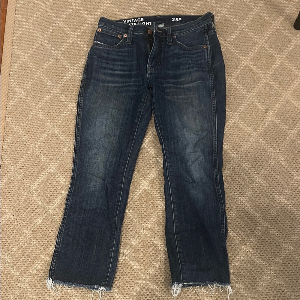 J. Crew Women's vintage slim Straight Leg Jeans - Dark Blue 25p